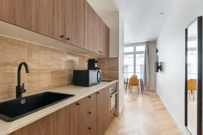 Cuisine ou kitchenette dans l'établissement Cozy Paris Studio for 2 near Bastille