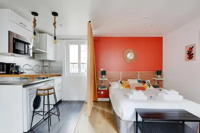 Cuisine ou kitchenette dans l'établissement Modern studio in the heart of Paris - Residence