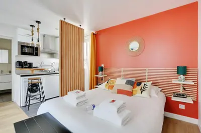 Cuisine ou kitchenette dans l'établissement Modern studio in the heart of Paris - Residence