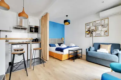 Cuisine ou kitchenette dans l'établissement Modern studio in the heart of Paris - Residence