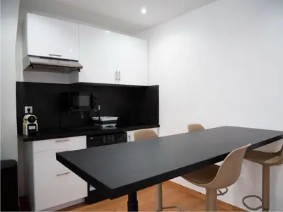 Cuisine ou kitchenette dans l'établissement Cosy appartement Levallois