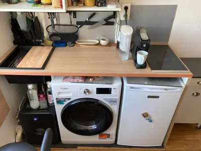 Cuisine ou kitchenette dans l'établissement Studio lumineux Montparnasse