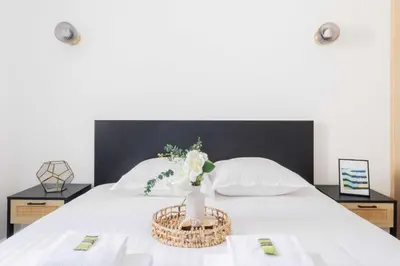 Un ou plusieurs lits dans un hébergement de l'établissement Elegant apartment - 2BR 6P - Sentier