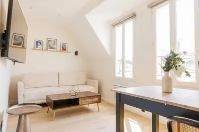Coin salon dans l'établissement Elegant apartment - 2BR 6P - Sentier
