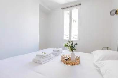 Un ou plusieurs lits dans un hébergement de l'établissement Elegant apartment - 2BR 6P - Sentier