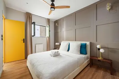 Un ou plusieurs lits dans un hébergement de l'établissement Superb appartment 2BDR 6P - Haut-Marais