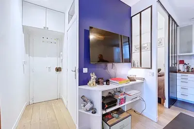 Cuisine ou kitchenette dans l'établissement Charming pied-à-terre near Sacré Coeur