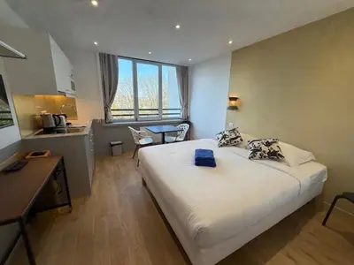 Un ou plusieurs lits dans un hébergement de l'établissement Residence Issy