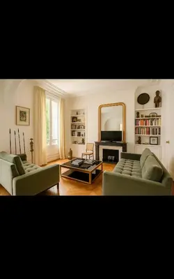 Coin salon dans l'établissement Elegant appartment Parisian