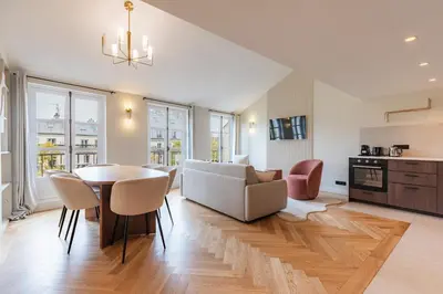 Cuisine ou kitchenette dans l'établissement Superbe appartement climatisé - Bastille