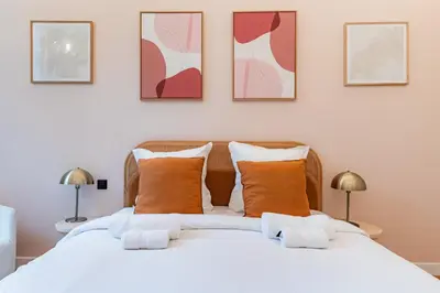 Un ou plusieurs lits dans un hébergement de l'établissement Superbe appartement climatisé - Bastille