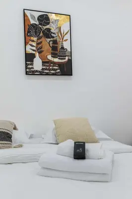 Un ou plusieurs lits dans un hébergement de l'établissement Appartement metro jaures tout equipe - Paris 19