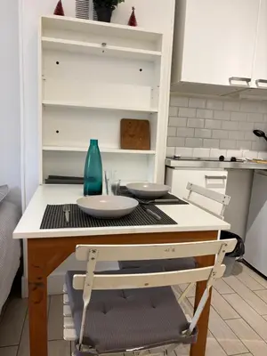 Cuisine ou kitchenette dans l'établissement Charmant studio avec ascenseur