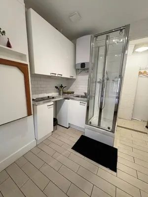 Cuisine ou kitchenette dans l'établissement Charmant studio avec ascenseur