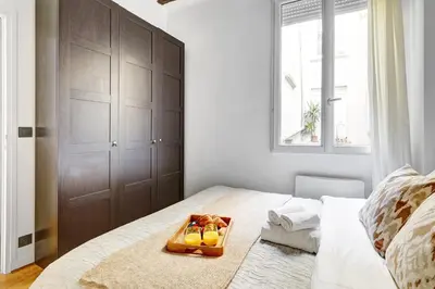 Un ou plusieurs lits dans un hébergement de l'établissement Central 1BR in Le Marais - Close to Notre-Dame - Paris Vacation Rentals