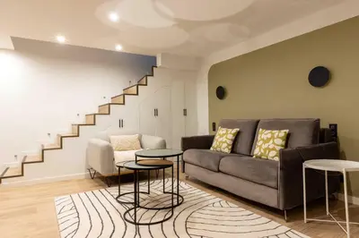 Coin salon dans l'établissement Bright Loft - 2BR 6P - close to Montmartre
