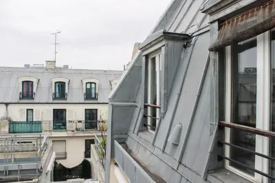 Balcon ou terrasse dans l'établissement Bright studio near theaters and the Marais