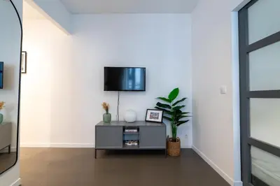 Télévision ou salle de divertissement dans l'établissement Stylish one bedroom apartment in Paris 17th