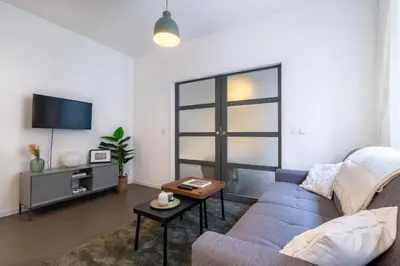 Télévision ou salle de divertissement dans l'établissement Stylish one bedroom apartment in Paris 17th
