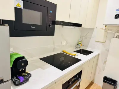 Cuisine ou kitchenette dans l'établissement 2-bedrooms apart near the Eiffel Tower