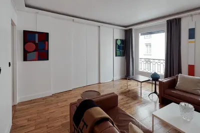 Coin salon dans l'établissement Appartement élégant en plein centre de Paris