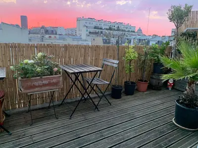 Balcon ou terrasse dans l'établissement Nice studio and its terrace