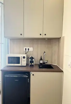Cuisine ou kitchenette dans l'établissement Paris Marais lumiere New