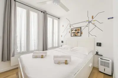 Un ou plusieurs lits dans un hébergement de l'établissement Appartement lumineux à Paris - Welkeys