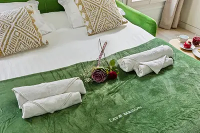 Un ou plusieurs lits dans un hébergement de l'établissement Lavie Maison Studio Close to Montmartre