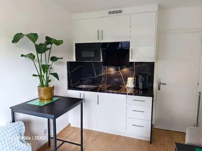 Cuisine ou kitchenette dans l'établissement Nico's Appart
