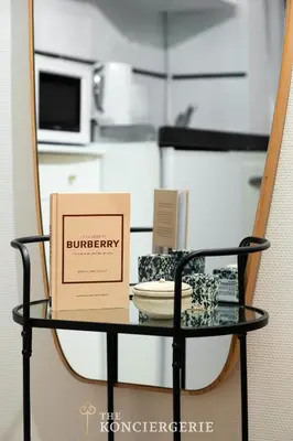 Cuisine ou kitchenette dans l'établissement Elegant studio dans le Marais