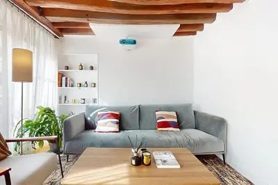 Coin salon dans l'établissement Cosy apartment - Eiffel Tower