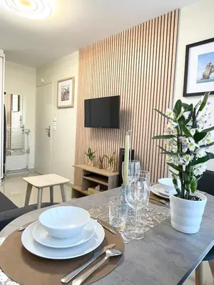 Télévision ou salle de divertissement dans l'établissement New Modern Apartment in Paris Center Metro 7 & 14 Maison Blanche