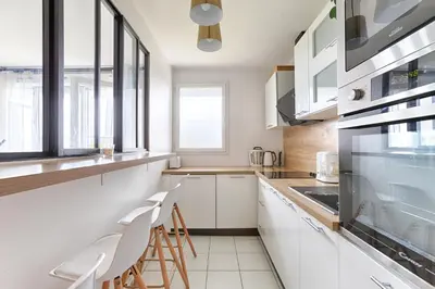 Cuisine ou kitchenette dans l'établissement Le Cocon de Villejuif - Au pied de Paris