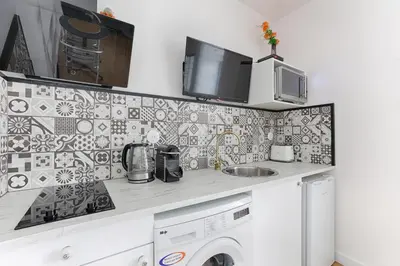 Cuisine ou kitchenette dans l'établissement Cosy Studio Cité Pilleux