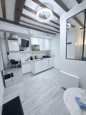 Cuisine ou kitchenette dans l'établissement Cosy saint sauveur Paris 2