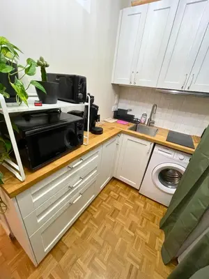 Cuisine ou kitchenette dans l'établissement Le Séquoia d'Ana