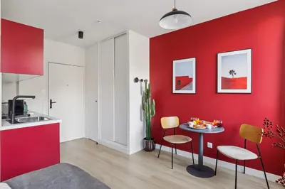 Cuisine ou kitchenette dans l'établissement Lavie Maison Charmant Studio proche Montmartre