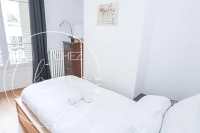 Un ou plusieurs lits dans un hébergement de l'établissement Bail Mobilité-Apartment near Panthéon-Paris