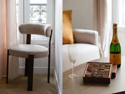 Coin salon dans l'établissement 520 Suite Débarcadère - Lovely Apt Paris 17th