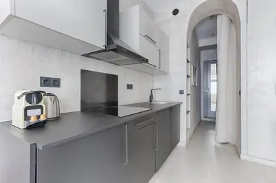 Cuisine ou kitchenette dans l'établissement Appartement de charme Belfort