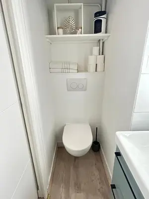 Salle de bains dans l'établissement Le Cocon
