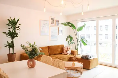 Coin salon dans l'établissement Bright apartment in the heart of Paris