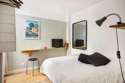 Un ou plusieurs lits dans un hébergement de l'établissement Chambre Chez Gaelle