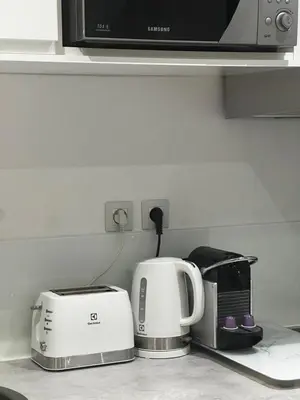 Cuisine ou kitchenette dans l'établissement Lovely and Spacious apartment