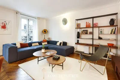 Coin salon dans l'établissement Moderne pied a terre proche de Montmartre