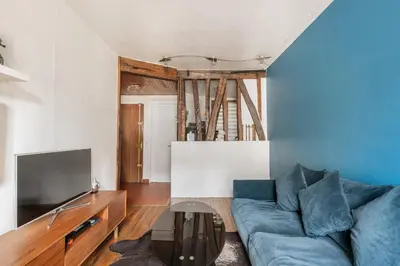 Télévision ou salle de divertissement dans l'établissement Rosiers - Magnifique appartement au centre du Marais