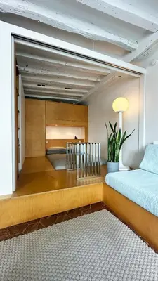 Un ou plusieurs lits dans un hébergement de l'établissement Peaceful flat in Central Paris