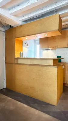 Cuisine ou kitchenette dans l'établissement Peaceful flat in Central Paris