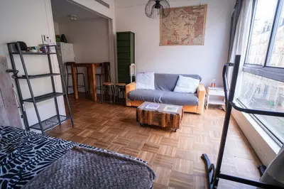 Coin salon dans l'établissement Modern accommodation near Parisian attractions